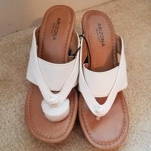 White wedge sandals